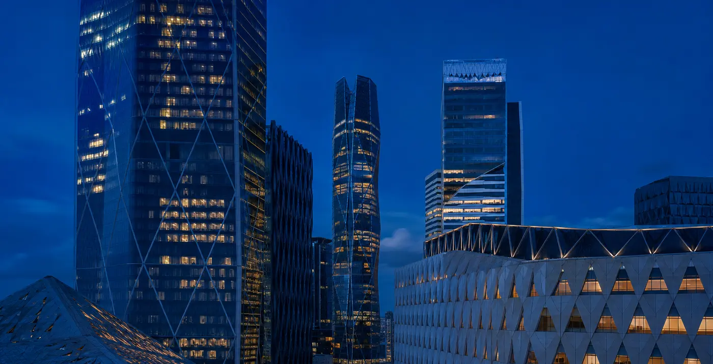 Modern corporate office overlooking Riyadh
